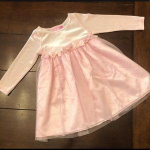 Girl’s Pink Velvet and Sparkle Dress